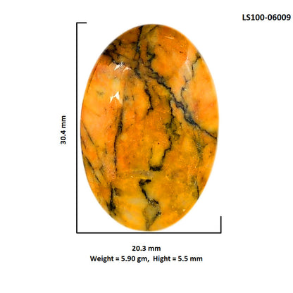 Honey Dendritic Opal 20.3x30.4x5.5 mm Oval Shape Polished Gemstone LS100-06009