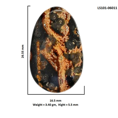 Viper Skin Jasper 16.5x26.55x5.5 mm Fancy Shape Polished Gemstone LS101-06011