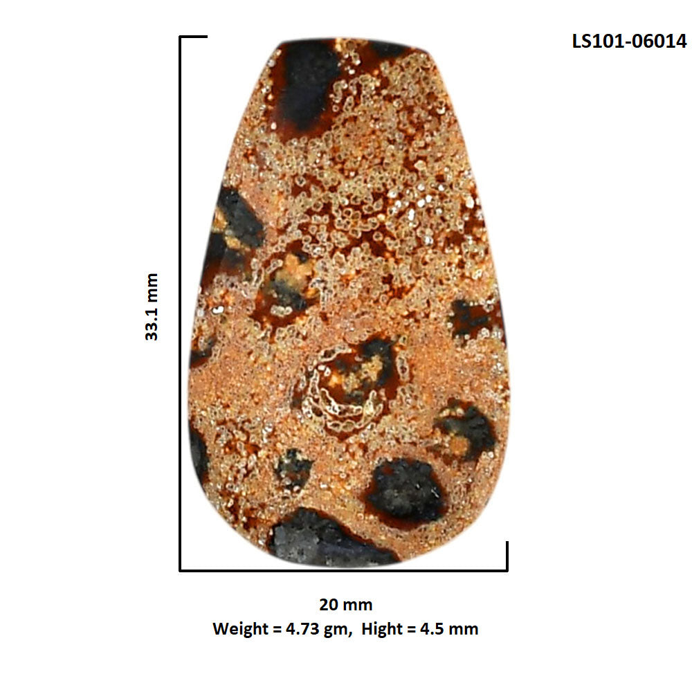 Viper Skin Jasper 20x33.1x4.5 mm Fancy Shape Polished Gemstone LS101-06014