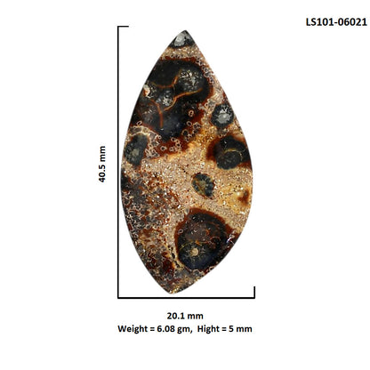 Viper Skin Jasper 20.1x40.5x5 mm Fancy Shape Polished Gemstone LS101-06021