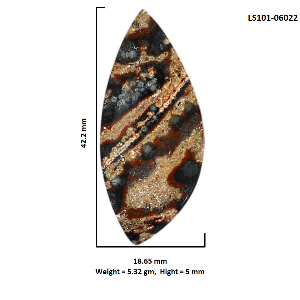 Viper Skin Jasper 18.65x42.2x5 mm Fancy Shape Polished Gemstone LS101-06022