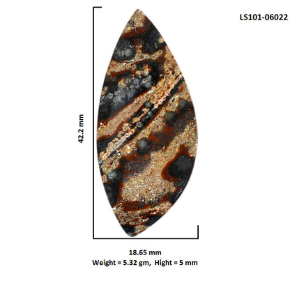 Viper Skin Jasper 18.65x42.2x5 mm Fancy Shape Polished Gemstone LS101-06022
