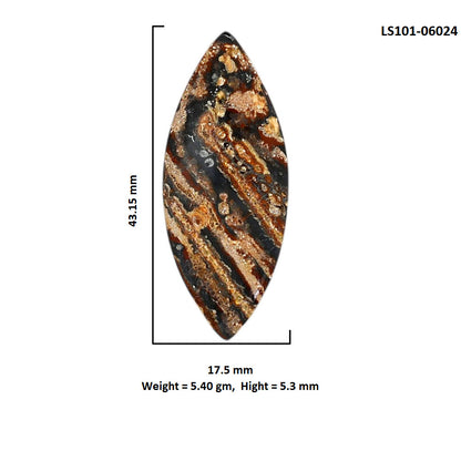 Viper Skin Jasper 17.5x43.15x5.3 mm Marquise Shape Polished Gemstone LS101-06024