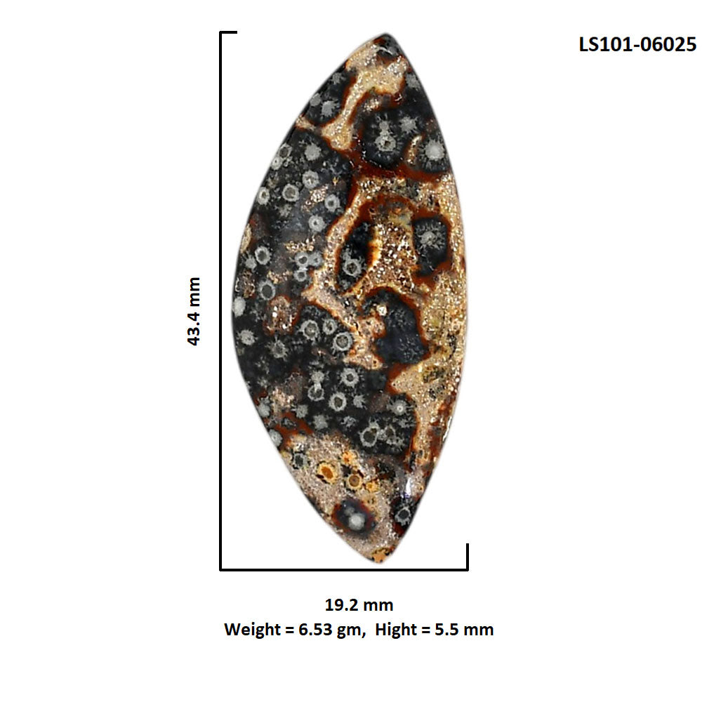Viper Skin Jasper 19.2x43.4x5.5 mm Fancy Shape Polished Gemstone LS101-06025