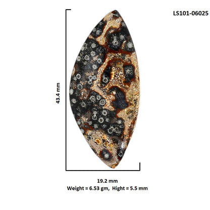 Viper Skin Jasper 19.2x43.4x5.5 mm Fancy Shape Polished Gemstone LS101-06025