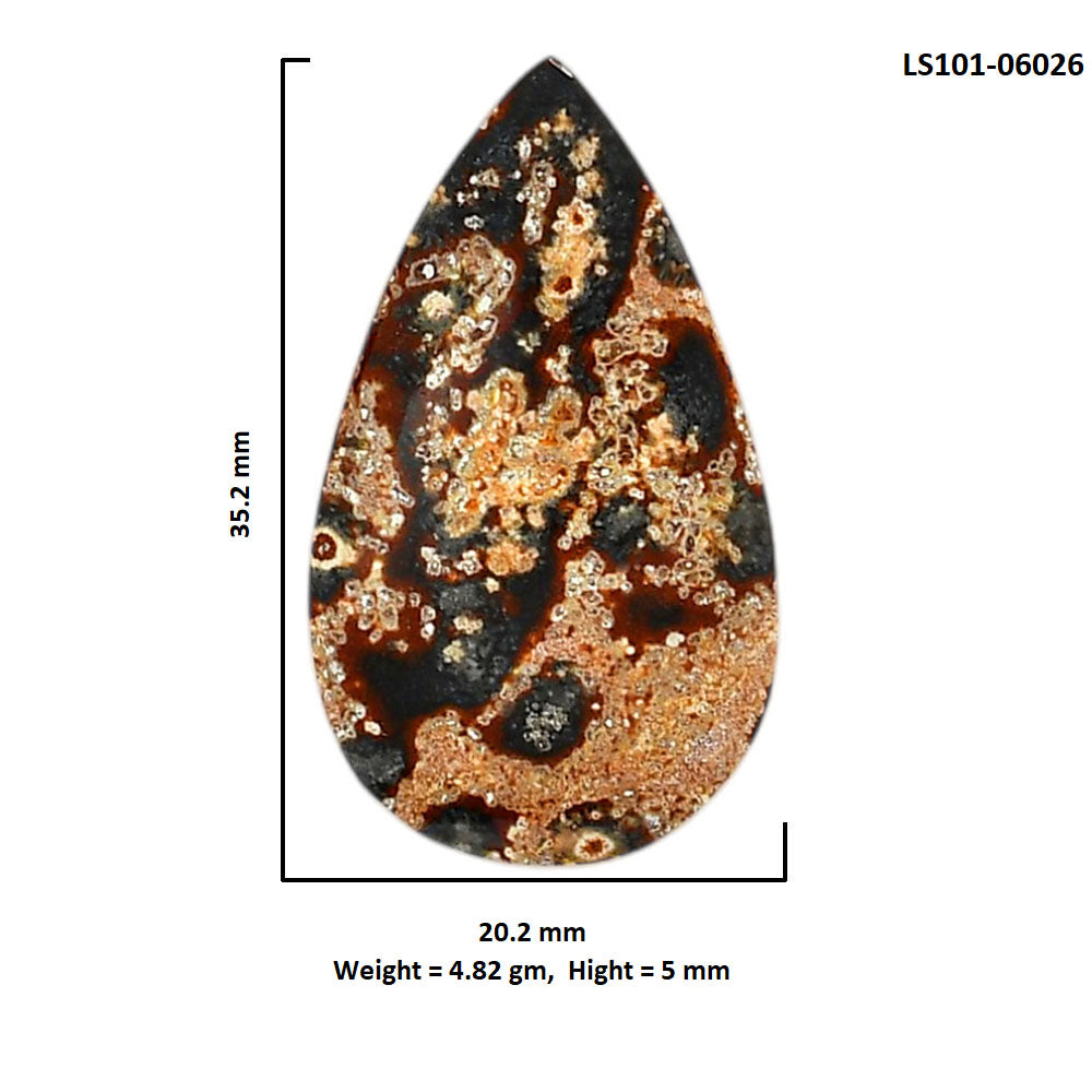 Viper Skin Jasper 20.2x35.2x5 mm Pear Shape Polished Gemstone LS101-06026