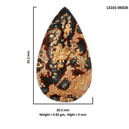 Viper Skin Jasper 20.2x35.2x5 mm Pear Shape Polished Gemstone LS101-06026