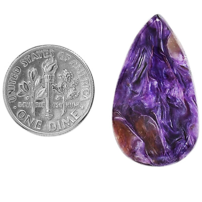 Siberian Charoite 17.15x29.78x6 mm Pear Shape Polished Gemstone LS102-06036