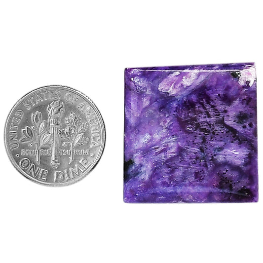 Siberian Charoite 23.6x24.45x5 mm Baguette Shape Polished Gemstone LS102-06038