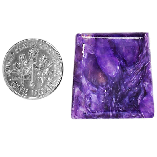 Siberian Charoite 24.6x25.35x5.8 mm Baguette Shape Polished Gemstone LS102-06040