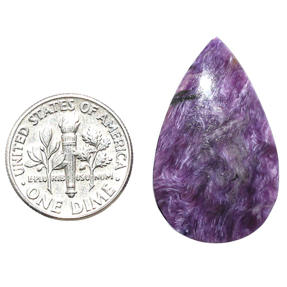 Siberian Charoite 17.5x28.8x5.5 mm Pear Shape Polished Gemstone LS102-08813