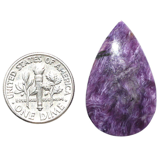 Siberian Charoite 17.5x28.8x5.5 mm Pear Shape Polished Gemstone LS102-08813