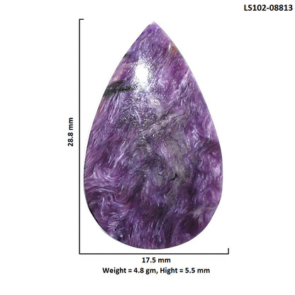 Siberian Charoite 17.5x28.8x5.5 mm Pear Shape Polished Gemstone LS102-08813