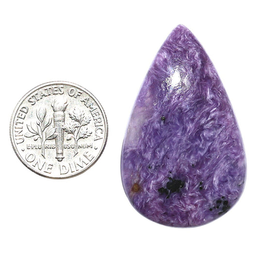 Siberian Charoite 22.8x36.9x6 mm Pear Shape Polished Gemstone LS102-08815