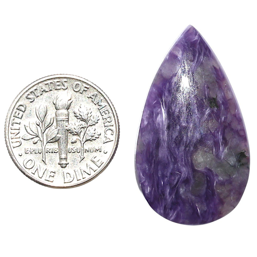 Siberian Charoite 18x31x5.3 mm Pear Shape Polished Gemstone LS102-08816
