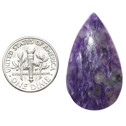 Siberian Charoite 18x31x5.3 mm Pear Shape Polished Gemstone LS102-08816