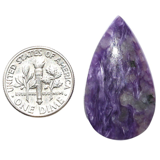 Siberian Charoite 18x31x5.3 mm Pear Shape Polished Gemstone LS102-08816