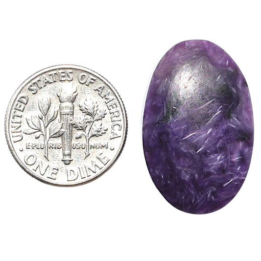Siberian Charoite 16.4x25.15x5.8 mm Oval Shape Polished Gemstone LS102-08821