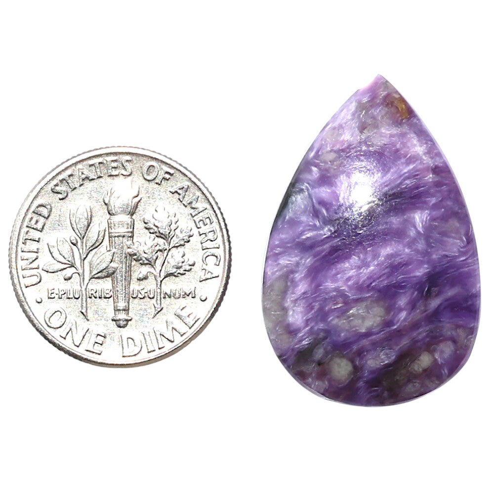 Siberian Charoite 17.3x26.45x7 mm Pear Shape Polished Gemstone LS102-08834