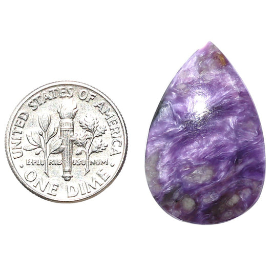 Siberian Charoite 17.3x26.45x7 mm Pear Shape Polished Gemstone LS102-08834