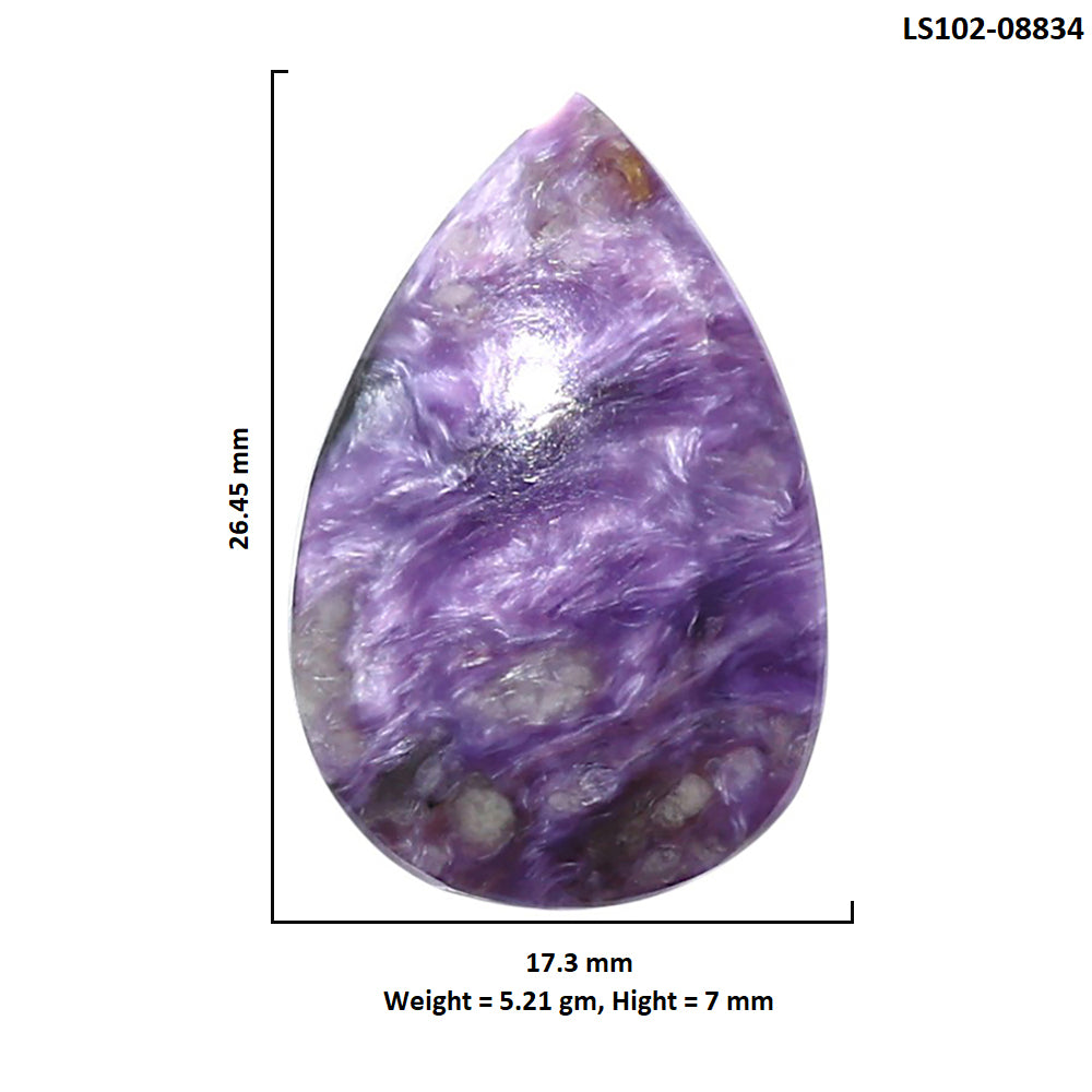Siberian Charoite 17.3x26.45x7 mm Pear Shape Polished Gemstone LS102-08834