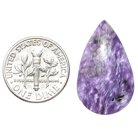 Siberian Charoite 15x25.35x5.6 mm Pear Shape Polished Gemstone LS102-08836