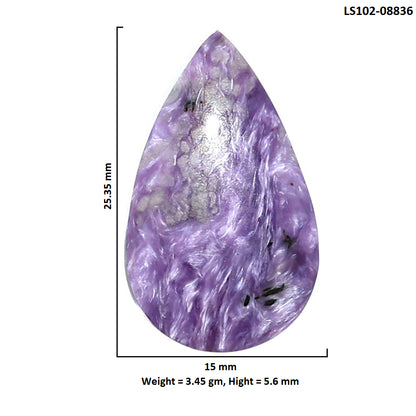 Siberian Charoite 15x25.35x5.6 mm Pear Shape Polished Gemstone LS102-08836