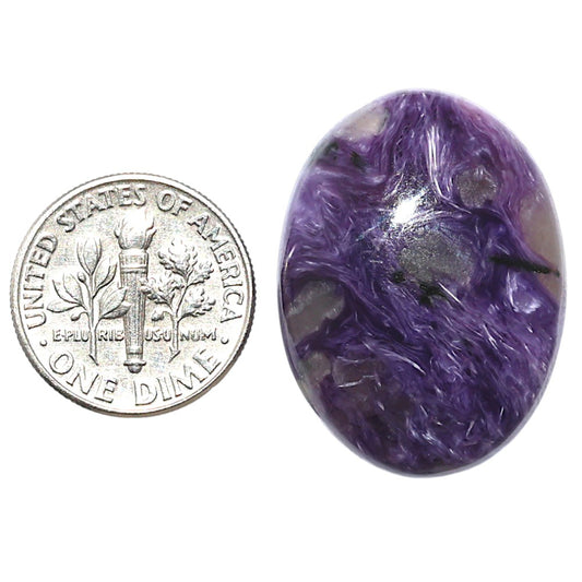 Siberian Charoite 21x28.2x7.6 mm Oval Shape Polished Gemstone LS102-08843