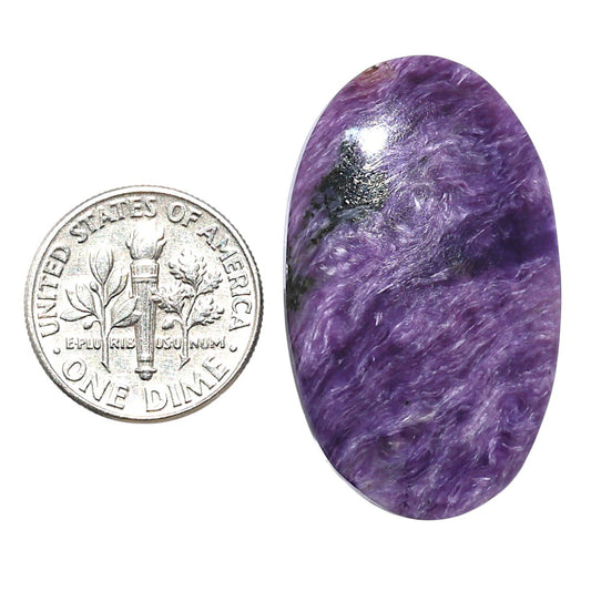 Siberian Charoite 20.5x34.55x5.5 mm Oval Shape Polished Gemstone LS102-08844