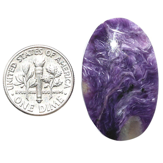 Siberian Charoite 19.3x30.6x5.5 mm Oval Shape Polished Gemstone LS102-08847