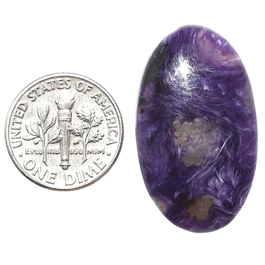 Siberian Charoite 18.3x31.2x5.5 mm Oval Shape Polished Gemstone LS102-08848