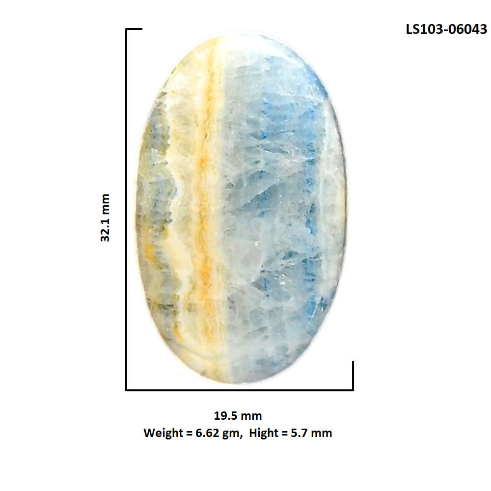Blue Scheelite 19.5x32.1x5.7 mm Oval Shape Polished Gemstone LS103-06043