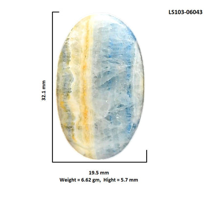 Blue Scheelite 19.5x32.1x5.7 mm Oval Shape Polished Gemstone LS103-06043