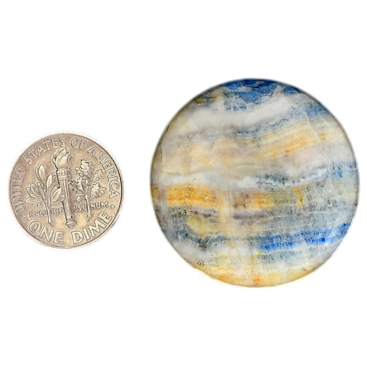 Blue Scheelite 31x31x6 mm Round Shape Polished Gemstone LS103-06045