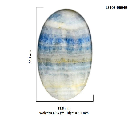 Blue Scheelite 18.3x30.5x6.5 mm Oval Shape Polished Gemstone LS103-06049