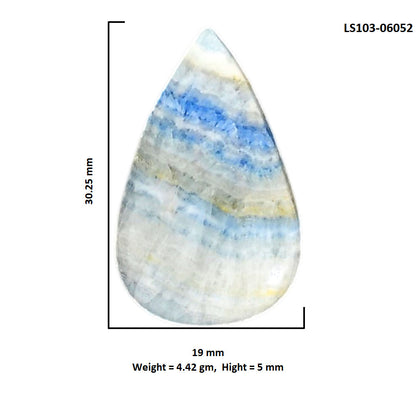 Blue Scheelite 19x30.25x5 mm Pear Shape Polished Gemstone LS103-06052