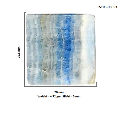 Blue Scheelite 20x20.6x5 mm Baguette Shape Polished Gemstone LS103-06053