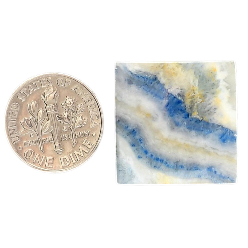 Blue Scheelite 22.4x22.6x6 mm Baguette Shape Polished Gemstone LS103-06055