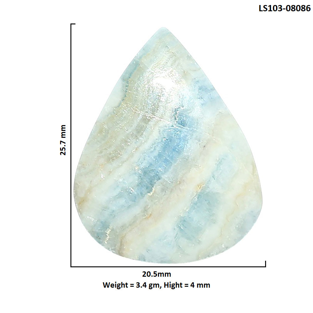 Blue Scheelite 20.5x25.7x4 mm Pear Shape Polished Gemstone LS103-08086