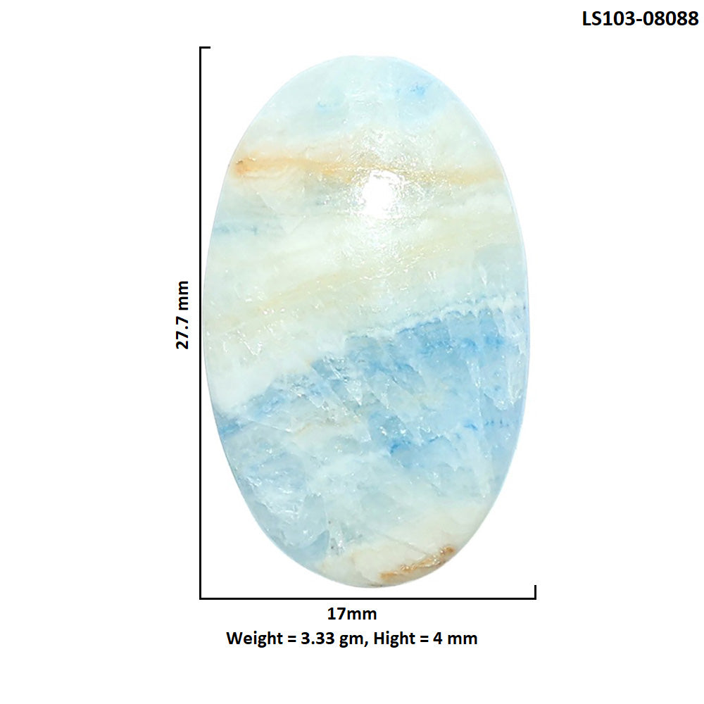 Blue Scheelite 17x27.7x4 mm Oval Shape Polished Gemstone LS103-08088