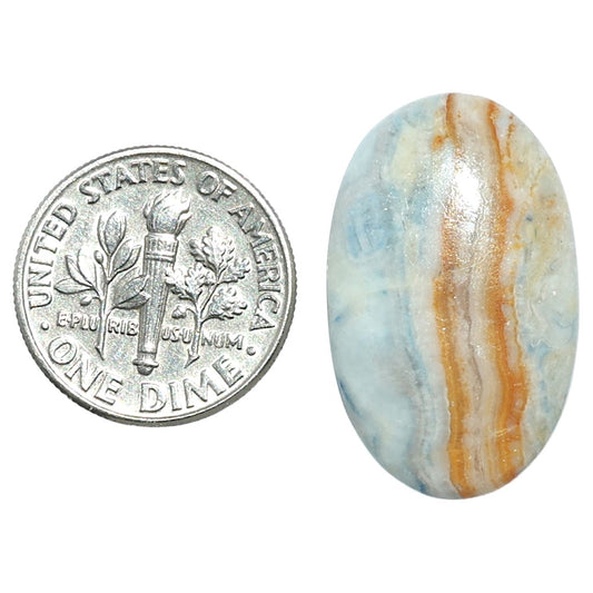 Blue Scheelite 16x25.7x5 mm Oval Shape Polished Gemstone LS103-08090