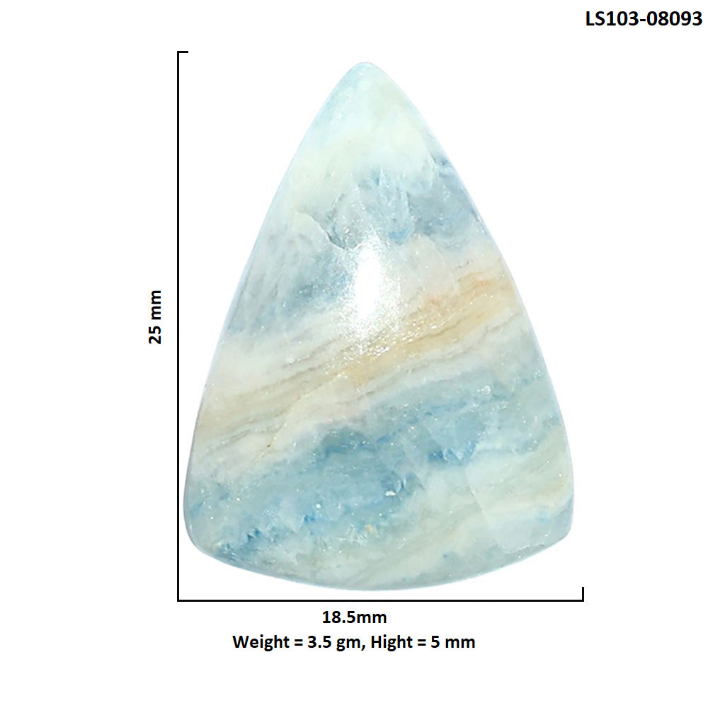 Blue Scheelite 18.5x25x5 mm Fancy Shape Polished Gemstone LS103-08093