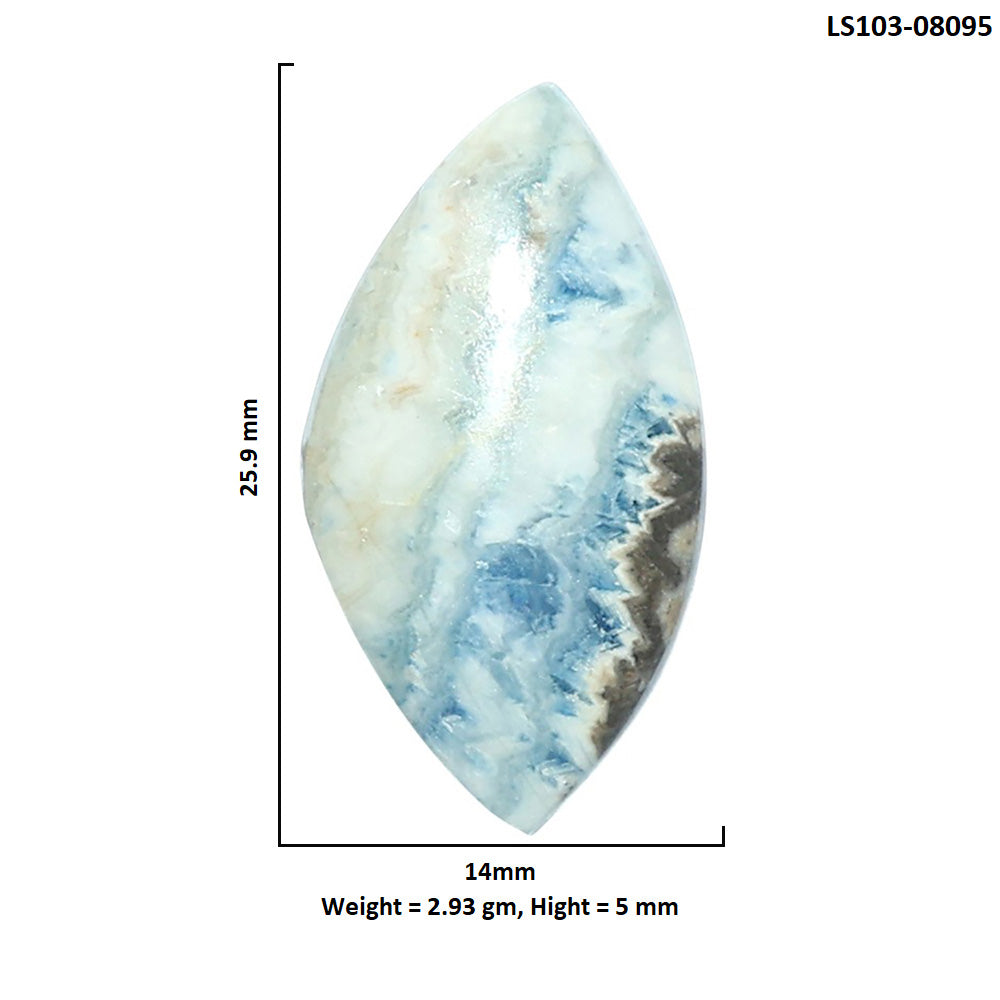 Blue Scheelite 14x25.9x5 mm Marquise Shape Polished Gemstone LS103-08095
