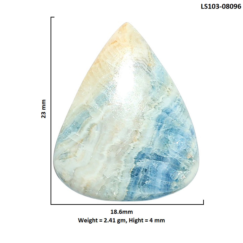 Blue Scheelite 18.6x23x4 mm Pear Shape Polished Gemstone LS103-08096