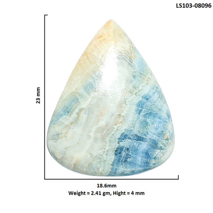 Blue Scheelite 18.6x23x4 mm Pear Shape Polished Gemstone LS103-08096