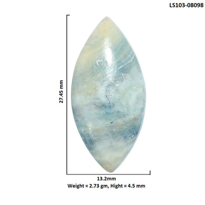 Blue Scheelite 13.2x27.45x4.5 mm Marquise Shape Polished Gemstone LS103-08098