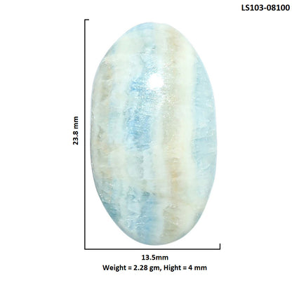 Blue Scheelite 13.5x23.8x4 mm Oval Shape Polished Gemstone LS103-08100