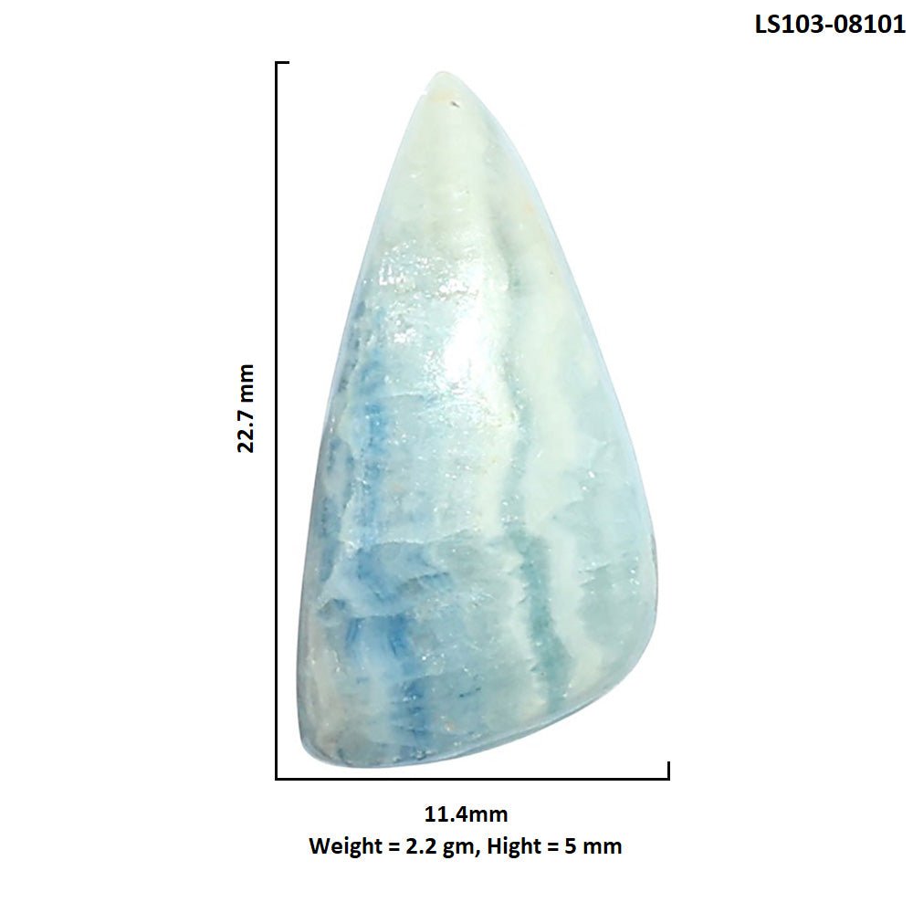 Blue Scheelite 11.4x22.7x5 mm Fancy Shape Polished Gemstone LS103-08101
