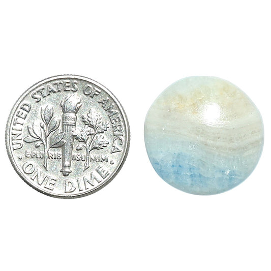 Blue Scheelite 17.2x17.2x4.2 mm Round Shape Polished Gemstone LS103-08105