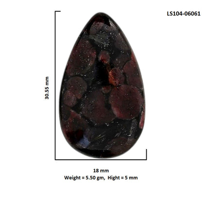 Eudialyte 18x30.55x5 mm Pear Shape Polished Gemstone LS104-06061